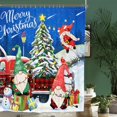 thumbnail image 4 of Cortina de ducha navideña, 71.7 x 71.7 in, cortina de baño impermeable con gnomos de Feliz Navidad, camión rojo, árbol de Navidad, muñeco de nieve, cortinas de ducha de tela para baño con ganchos para decoración del hogar, regalos Sailing Electrónica, 4 of 5