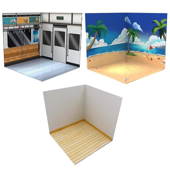 Vitrina de fondo Salvador 1:12 Modelo de vehículo Escaparate Diorama Playa Metro Moderno