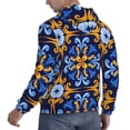 thumbnail image 3 of Hoodies for Men - Sicilian blue pattern Moroccan style Long Sleeve Comfrt Men'S Fashion Hoodies & Sweatshirts, Sweatshirts for Men Hoodies Pullover Clothing Clothes with Pouch, 3 of 7
