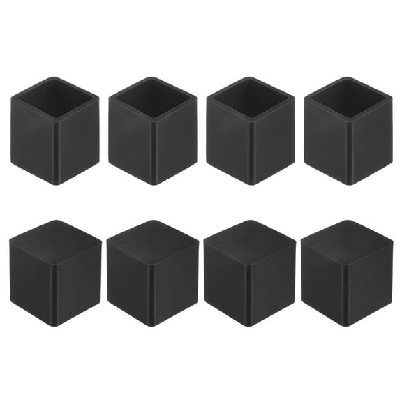 Uxcell 8-Pack Square Furniture Leg Caps, 3/4" (19mm) Leg Caps for Chairs/Table/Bed