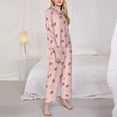 thumbnail image 3 of Goofa Floral Strawberr Printed Women’s 2 Piece Pajama Set Super,Pajamas Women's Long Sleeve Sleepwear Soft Button Down Loungewear Pjs Lounge Set Nightwear-XX-Large, 3 of 9