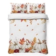 thumbnail image 2 of 3 Pieces Queen Quilt Set,Fall Thanksgiving Pumpkin Soft Bedding Sets with 1 Quilt & 2 Pillow Shams,Pastoral Orange Maple Leaves Summer Bedspread Lightweight Coverlet Comforter for All Season, 2 of 9