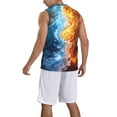 thumbnail image 2 of Sikiie Red And Blue Flame Waves Basketball Jersey Reversible Men's Mesh Athletic Sports Shirts Training Practice S-4XLLarge, 2 of 6