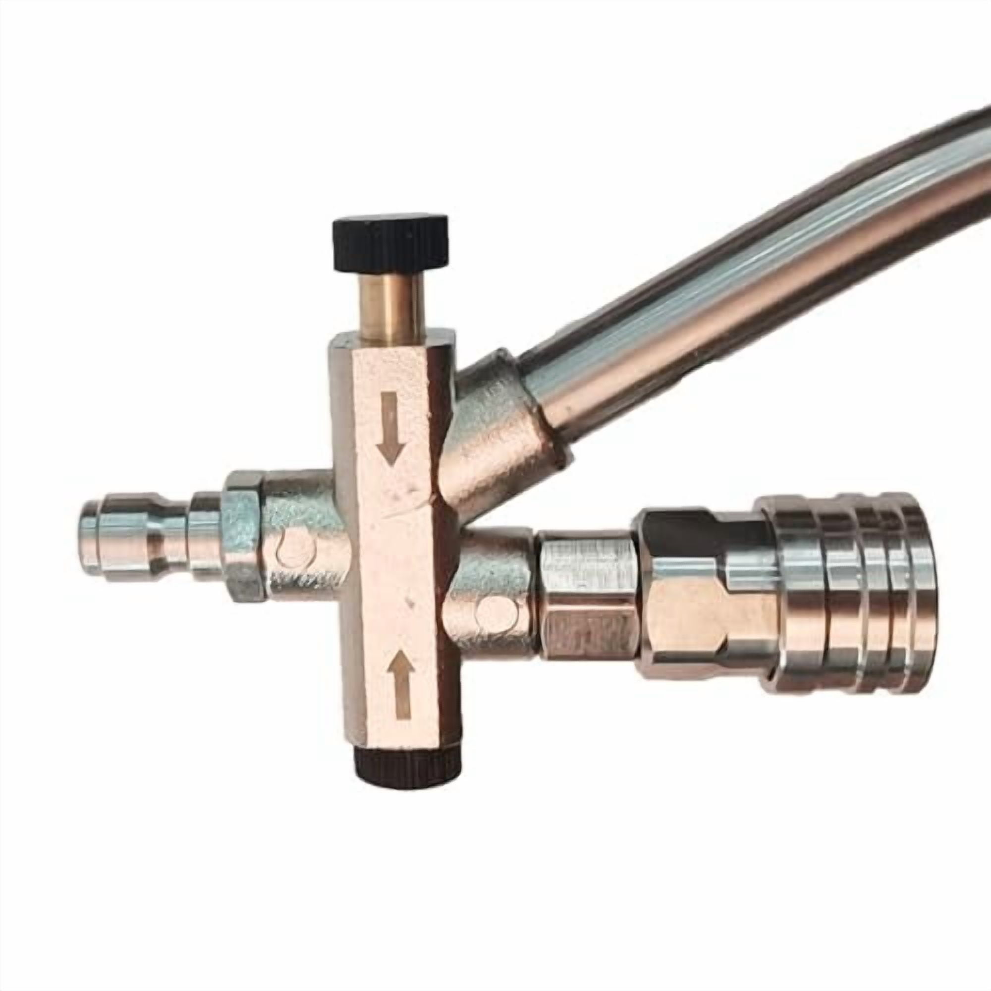 Foam Cannon Dual-Connector Accessory, 1/4'' Quick Connect Stainless Steel Pressure Washer Double Tip Attachment for Soap Cannon