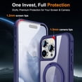 thumbnail image 5 of ELEHOLD Case for iPhone 16 Pro Max, Military Grade Protection Translucent Matte Case with 360° Rotatable Magnetic Ring Stand,Darkblue, 5 of 7