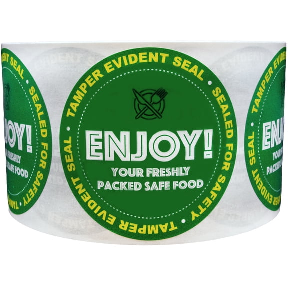 Food Delivery Tamper Evident Seal Stickers | 2.5" Inches Round | 500 Pack