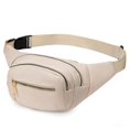 thumbnail image 3 of Riñonera DAITET, correa ajustable grande de color blanco crema, 3 of 5