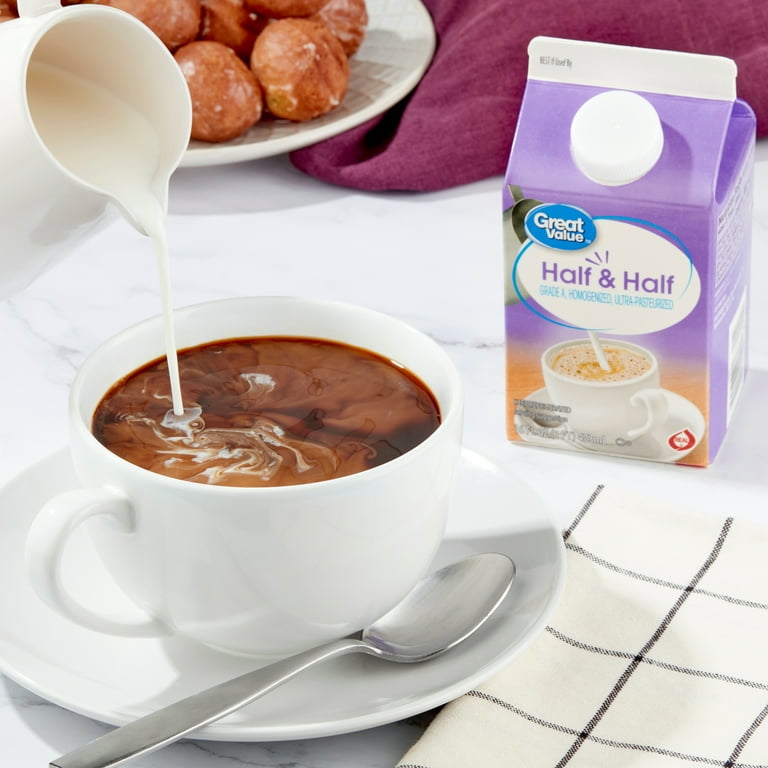 Great Value Half & Half Coffee Creamer 16 Fl Oz Grade A Homogenized  Ultra-Pasteurized 40 Calories Per Serving - Walmart.com