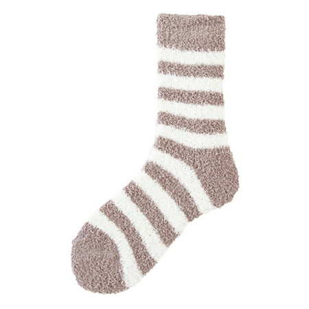 

Yinguo Womens Coral Socks Stripe Socks Colorful Lightweight Cotton Socks