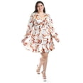 thumbnail image 1 of Vestido escote de moño Roman Fashion /Tallas Extras, 4318 (Blanco /Cafe) cafe 36, 1 of 5