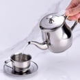 thumbnail image 6 of ABPETE Small Stainless Steel Tea Set with 330ml Teapot, 4 Cups & Tray, Children's Tea Set, Complete Set of Drop Resistant Stainless Steel Tea Set, 6 of 8
