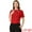 Red, variant on Unique Bargains Women's Bow Tie Neck Elegant Short Sleeve Blouse Beige L