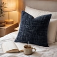 thumbnail image 6 of PryvnHome Chenille Throw Pillow Covers, Soft Slub Textured Decorative Cushion Case for Couch Bed Sofa Living Room, 45x45cm, 6 of 7