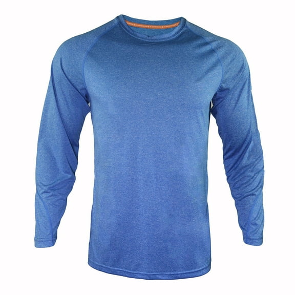 Mens Fishing Long Sleeve Fishing Shirts for Hiking Running Cycling Heather Blue