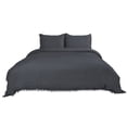 thumbnail image 1 of Unique Bargains Washed Polyester Duvet Cover Bedding Set with Pompoms Tassels,3-Pieces,, 1 of 9