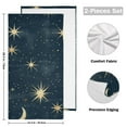 thumbnail image 2 of Starry Sky Stars and Moon Hand Towel Absorbent Bath Towels for Bathroom Sports Gym 28" x 14" Set of 2, 2 of 8