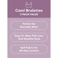 thumbnail image 4 of Fruit of the Loom Women's Cotton Cami Bralette, 5-Pack, Sizes XS-4XL, 4 of 9