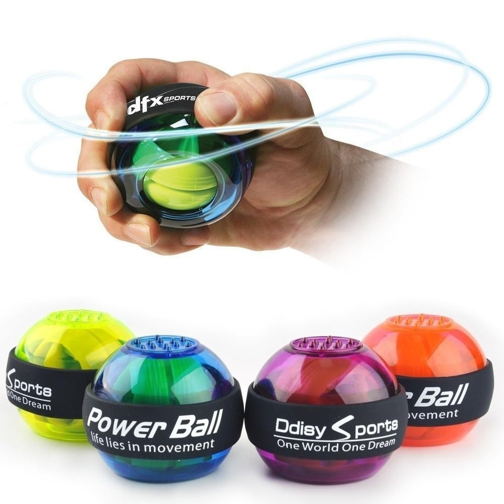 Blue Gyro Wrist Exerciser Gyroscope Power Ball LED Glow Wrist Ball