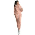 thumbnail image 2 of Baqcunre Women's Two-Piece Fleece Fashion Casual Sports Hoodie and Sweatpant Set,Color Pink,Size S-3XL, 2 of 5