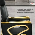 thumbnail image 4 of Baasha Professional Reclining Salon Chair with Removable Headrest, Heavy-duty Gold Barber Chair with Premium Steel Frame, Comfortable and Elegant Design Stylist Chair, Weight Capacity 440 lbs-Gray, 4 of 9
