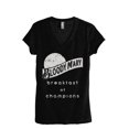 thumbnail image 1 of Bloody Mary Breakfast Of Champions Women's Fashion Relaxed V-Neck T-Shirt Tee Heather Black 2X-Large, 1 of 2