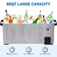 thumbnail image 4 of Dextrus 80 Quart Outdoor Portable Rolling Cooler Cart with Bottle Opener Drainage, Portable Beverage Rolling Cart with Handles & Lower Tray,on 360° Swivel Wheels,Grey, 4 of 5