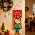 thumbnail image 4 of Amzcrzy Decoración navideña,Árbol de Navidad,Luces navideñas Letrero navideño colgante para puerta, decoración de 43 x 16 pulgadas, adorno de pared con personaje caprichoso para puerta principal, por, 4 of 6