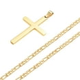 thumbnail image 3 of Men's Gold Cross Pendant & Figaro Chain Stainless Steel Necklace Set, 3 of 6