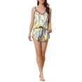 thumbnail image 1 of Conjunto de salón de satén para mujeres INSPIRE CHIC, camiseta sin mangas, ropa de noche, pijamas, color amarillo, 1 of 6
