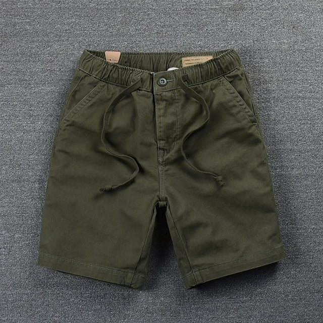 Ceisia Men's Gift Relaxed Knee-Length Casual Shorts Elastic Waist Drawstring Solid Color Multi-Color