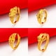 thumbnail image 5 of Anillo de oro con cuentas de transferencia de oro de Vietnam para mujer, apertura mate ajustable, anillo de dedo índice chapado en oro con moneda europea a juego, 5 of 6