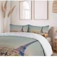 thumbnail image 6 of Ambesonne Eiffel Tower Duvet Cover Sets, Cityscape of Paris, 2-Queen, Multicolor, 6 of 7