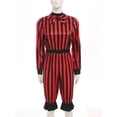 thumbnail image 4 of Jowowha Combinaisons une Pièce à Manches Longues avec Nœud pour Femmes Wicked Clown Cirque Rayé Rouge Noir P, 4 of 7