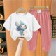thumbnail image 2 of Odeerbi 2-12 Años Niño Niña Conjunto de Verano Camiseta de Manga Corta de Algodón Ice Silk Pantalón de Chándal Conjunto de Dos Piezas de Ropa Interior Estampada, 2 of 4