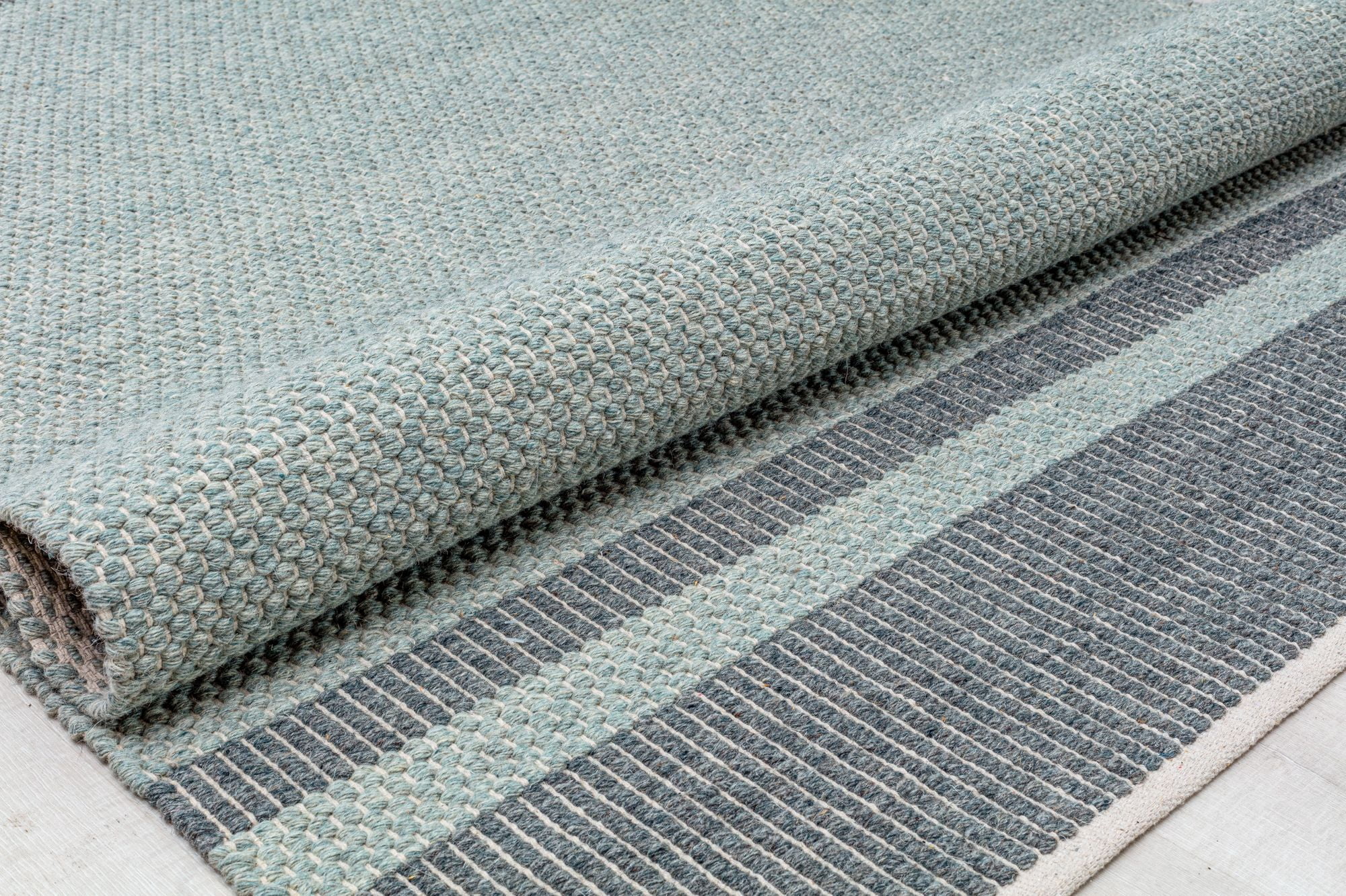 Rugs America Daphina DN10D Ravenna Border Farmhouse Blue Area Rug, 5’0”x7’0”