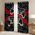 thumbnail image 2 of Homewish Modern Game Player Black Out Curtains for Kids, Black Red Game Console Curtains Pack of 2 (42x63 Each), Cartoon Gamepad Bedroom Curtains, Window Curtains Decor, 2 of 6