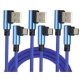 thumbnail image 1 of LAICAIW 3 Ft 90 Degree Micro USB Cable 90 Degree USB 2.0 A Male to USB 2.0 Micro Male Nylon-Braided Fast Sync & Charging Cord for Android Phone, Samsung, LG,Huawei, Smartphones & More(Blue/3-Pack), 1 of 7