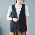 thumbnail image 2 of Jxximdong Casual Vests for Women, Sleeveless Vest Outer Casual Loose Vest, Women's Coats Black, 2 of 5