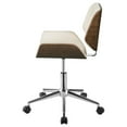 thumbnail image 6 of DUOSONG Ecru And Walnut Swivel Office Chair Beige Upholstered Furniture Office Office Chairs, 6 of 12