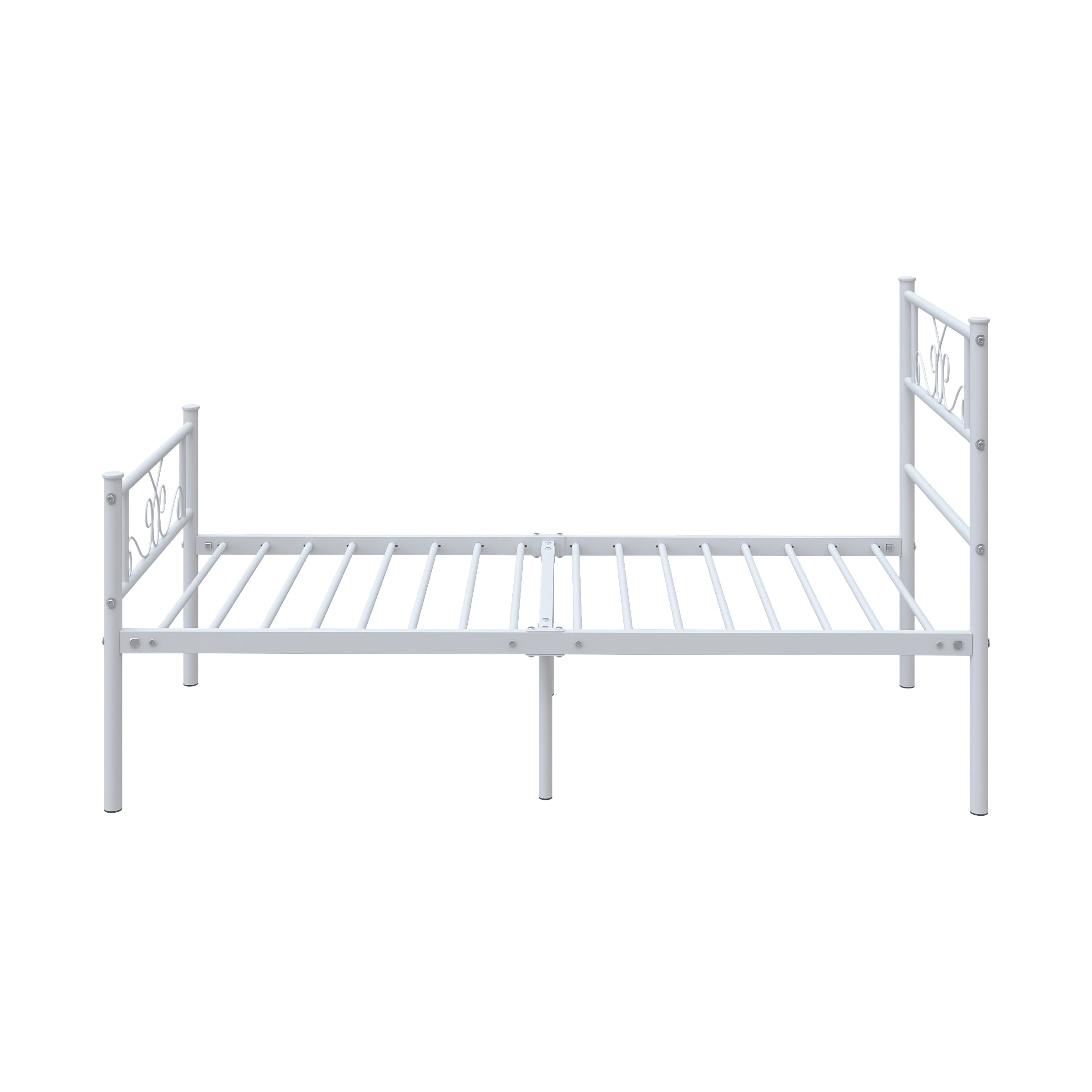 Yoneston Easy Set-Up Metal Bed Frame Platform No Box Spring with Headboard and Footboard, Twin, White