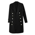 thumbnail image 7 of (clearance)IDALL Suits Blazers for Women Woman Artificial Wool Elegant Blend Coat Slim Female Long Coat Outerwear Jacket Features: Blazers for Women Business Casual Womens Blazer Black 2xl, 7 of 7