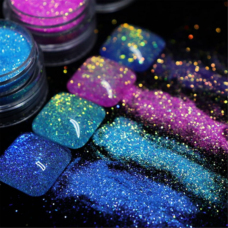 Solid Nail Powder Rainbow Color Nail Powder Multi MirrorPowder Nail Paint  Glitter Fairy Dust Nail Decoration Pigment Nail Powder Color Glow Powder