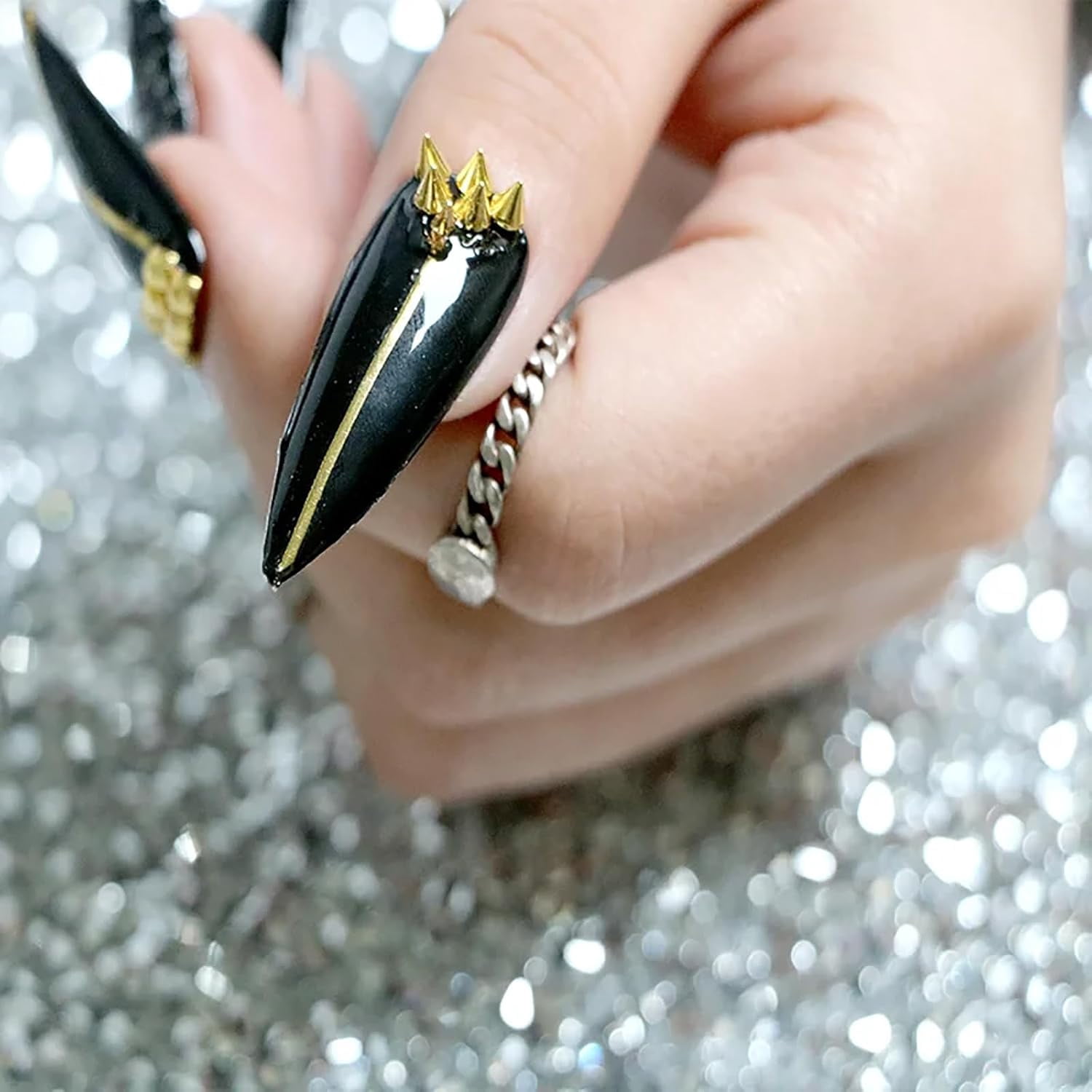 36 Grids Punk Nail Charms 3D Cone Nail Art Charms Metal Spike Nail Studs Rivet Nail Jewels Charm Nail Decorations for Nail Salon or DIY Craft Supplies