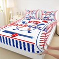 thumbnail image 3 of Homewish Baseball Gamer Boy 4pcs Bed Sheets,Blue Red King Sheets,Sport Gaming Super Cozy Sheet Set,Microfiber Bedroom Decor, 3 of 7