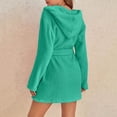 thumbnail image 4 of WZXFASHION Robe de Pyjama en Peluche à Manches Longues avec Poche et Capuche pour Femmes, Couleur Unie, Vert, Taille g, 4 of 6
