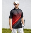 thumbnail image 6 of Aideaone Men Golf Polo Shirts Short Sleeve Button Down Gradient Tropical 3D Print Dry Fit Moisture Wicking Athletic Performance Shirt, 6 of 8