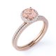thumbnail image 4 of JeenMata Anillo de Bodas Clásico de Morganita Tallada en Forma Redonda de 1,75 Quilates Engastado en Oro Rosa de 18 K sobre Plata, 4 of 6