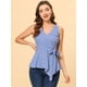 thumbnail image 3 of INSPIRE CHIC Top peplum envolvente con dobladillo asimétrico en la cintura con cuello en V sin mangas para mujerAzul claro S, 3 of 5