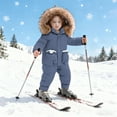 thumbnail image 2 of shoper Boys Snow Bibs Winter Coat and Snow Pants Set Overall Windproof Snowboard Outdoor Toddler Ski Outfit Navy 100, 2 of 7
