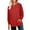 Red, variant on Crewneck Fall Sweatshirts for Women Trendy Plain Long Sleeve Shirts Pullover Tops with Pockets